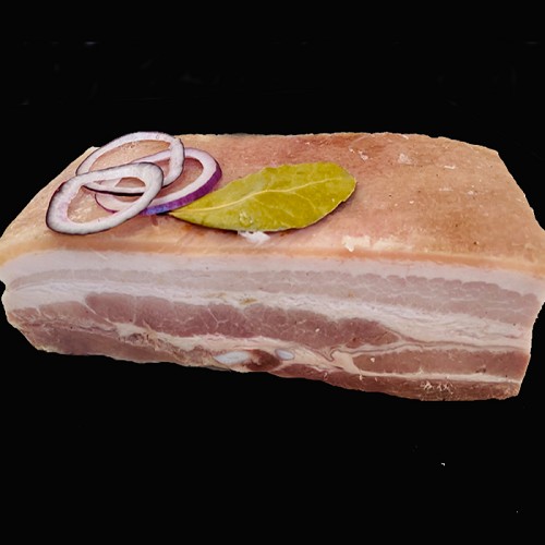 Bio Schweinefleisch : Schweinebauch gekocht 600g