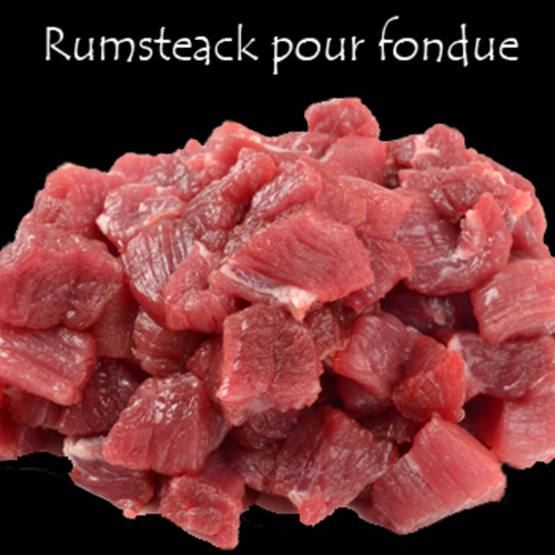 Bio Rindfleisch : Rumsteack für Fondue 500g 