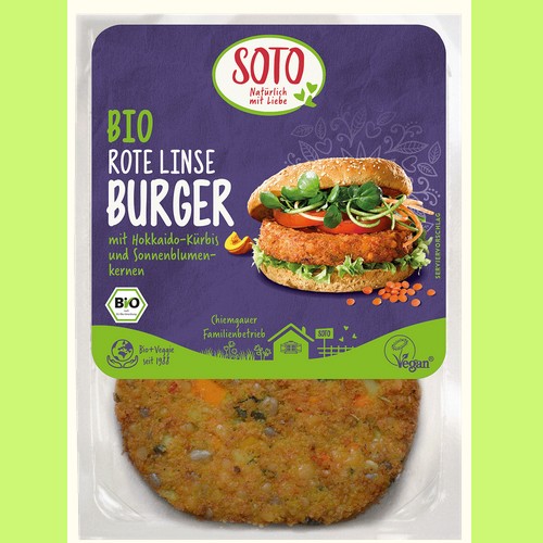 veganen und vegetarischen Bio-Spezialitäten  : Bio Rote Linse Burger 