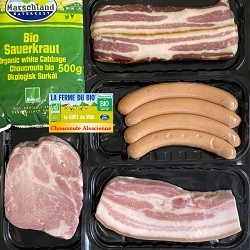 Bio Schweinefleisch : Sauerkraut Platte auf Elsäßer Art 