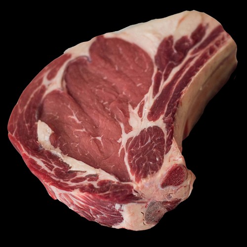 Bio Rindfleisch : Ein schön marmoriertes Rinderkotelett gereift 800g