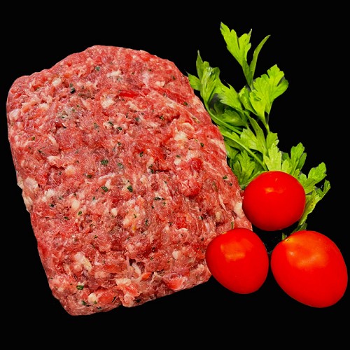 Rindfleisch und Schweinefleisch 500g halb und halb, nicht roh essen! 