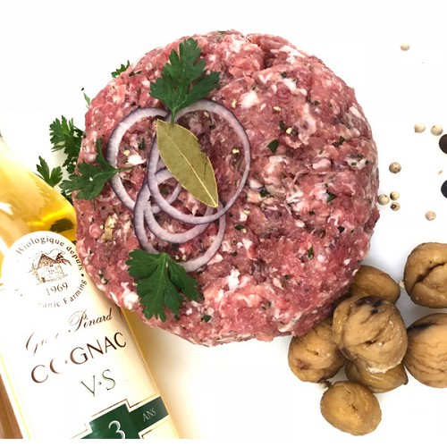 Bio Geflügel : Schweine-Füllung mit Maronen und Cognac 500g