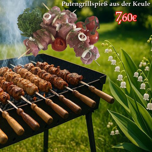 Barbecue Grill : Putengrillspieß aus der Keule 2x150g