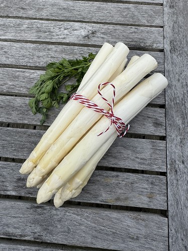 Spargel weiß, regionale Ernte Kaliber 18+, kurze Stiele, lose