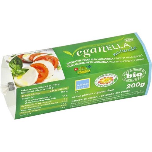 Alternative zu Mozzarella - Veganella Natur -pflanzliche 