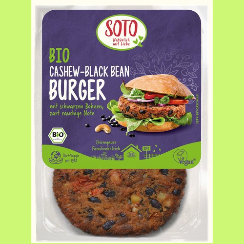 veganen und vegetarischen Bio-Spezialitäten  : Bio Cashew-Black Bean Burger 