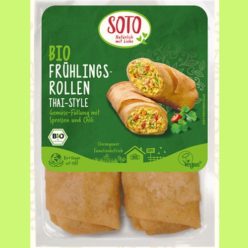 veganen und vegetarischen Bio-Spezialitäten  : Bio Frühlingsrollen Thai-Style 2 x 110g