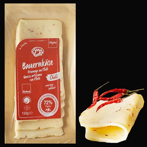 Käserei & Milchprodukte : Chilikäse in Scheiben, 150g