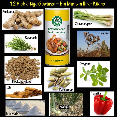 12 Gewürze für Hähnchen und vielseitig für viele Gerichte